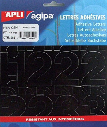 agipa 122041 Alphabetische Aufkleber 47 mm Stück 286 schwarz von Agipa