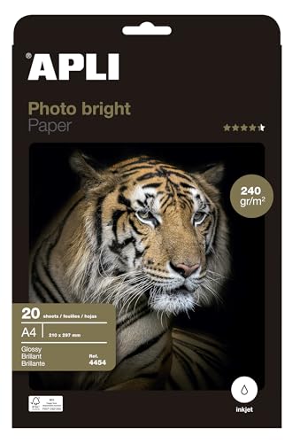 agipa 4454 Foto-Papier bright, DIN A4, 240 g/qm, hochglänzend von APLI