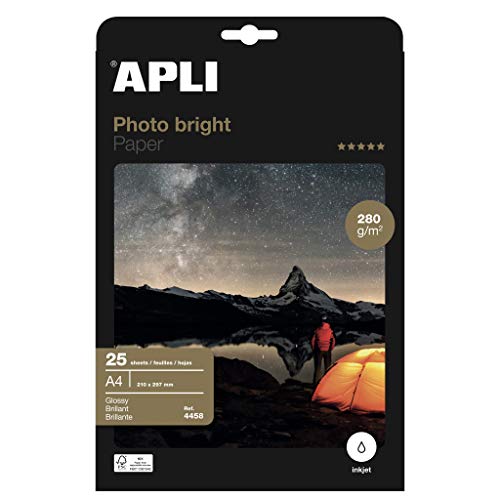 agipa 4458 Foto-Papier bright PRO, DIN A4, 280 g/qm, hochglänzend von APLI