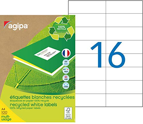agipa Recycling Vielzweck-Etiketten, 105 x 37 mm, wei VE = 1 von APLI