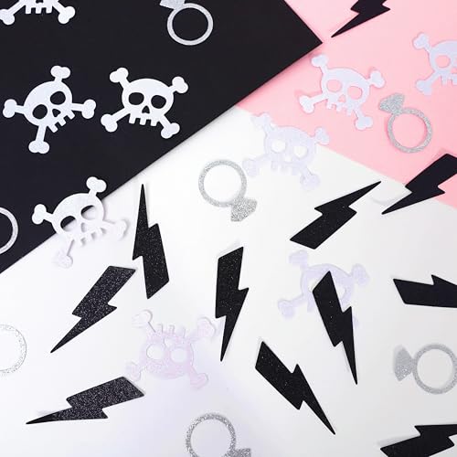 180 Stück Halloween Bachelorette Braut oder Die-Konfetti – Til Death Do Us Party Dekor, Glitzer Schädel Blitz und Ring Konfetti für Junggesellinnenabschied, Braut oder Die-Bachelorette Party Dekor 180 Stück Halloween Bachelorette Braut oder Die-Konfetti – Til Death Do Us Party Dekor, Glitzer Schädel Blitz und Ring Konfetti für Junggesellinnenabschied, Braut oder Die-Bachelorette Party Dekor von Agkvw