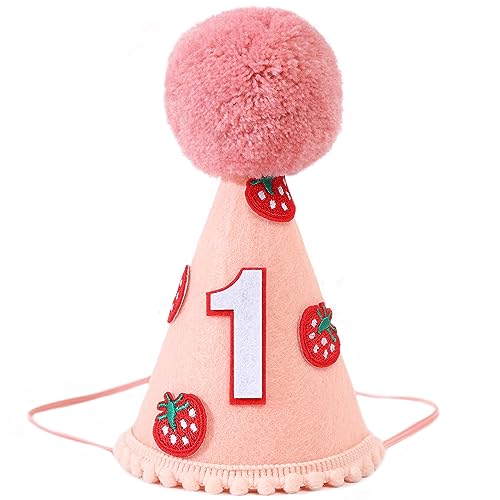 Agkvw Erdbeer-Krone zum ersten Geburtstag – Sweet One Filzhut Dekoration für Baby Mädchen von Agkvw