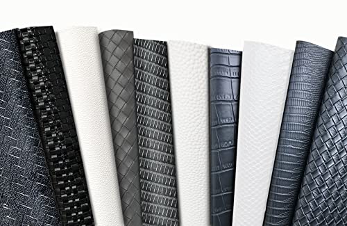 10 Stück/Set geflochtene Kunstlederbögen, gewebt, geprägt, strukturiert, schwarz-weiß, gemischt, gewebter Gitter, gestreifter Vinylstoff, Handtaschen, Haar-Accessoires und Bastelarbeiten (20x32 cm) 10 Stück/Set geflochtene Kunstlederbögen, gewebt, geprägt, strukturiert, schwarz-weiß, gemischt, gewebter Gitter, gestreifter Vinylstoff, Handtaschen, Haar-Accessoires und Bastelarbeiten (20x32 cm) von Aglzyoply