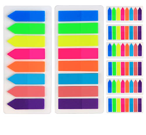 1920 Stück Haftmarker Flaggen Pfeil Tabs Page Marker Haftnotizen index tabs Haftstreifen Selbstklebend für Seitenmarkierung, 2 Designs 8 Farben,12 Set von Agoer