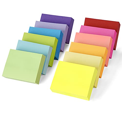 24 Stück Farbige Haftnotizen - 50 x 38mm Sticky Notes, Selbstklebende Haftnotizzettel Klebezettel bunt zettel farbig Notizblöcke für Büro Haus, 2400 Blatt insgesamt (12 Farbe) von Agoer