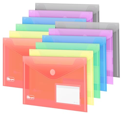 Agoer A5 Kunststoffumschläge, 24 Dokumententaschen, 6 farbige A5-Poly-Umschläge mit perforiertem Rand/Etikettenfach und 20 Stück Geschenk-Visitenkarte Agoer A5 Kunststoffumschläge, 24 Dokumententaschen, 6 farbige A5-Poly-Umschläge mit perforiertem Rand/Etikettenfach und 20 Stück Geschenk-Visitenkarte von Agoer