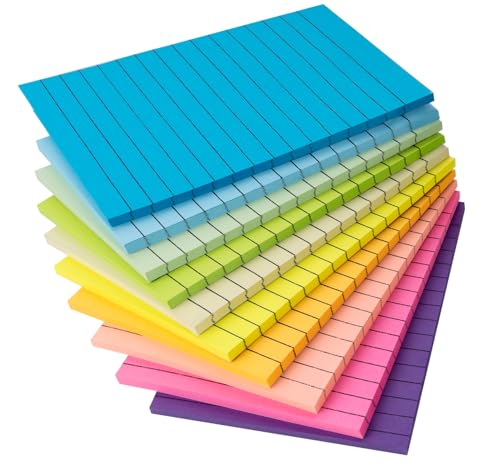 Agoer 10 Blöcken Linierte Haftnotizen,500 Blatt Große Notizzettel,100 x 150 mm Klebepads,50 Blatt pro Stück Sticky Notes Selbstklebende Haftnotizzettel Bunt Zettel Farbig Notizblöcke für Büro Haus Agoer 10 Blöcken Linierte Haftnotizen,500 Blatt Große Notizzettel,100 x 150 mm Klebepads,50 Blatt pro Stück Sticky Notes Selbstklebende Haftnotizzettel Bunt Zettel Farbig Notizblöcke für Büro Haus von Agoer