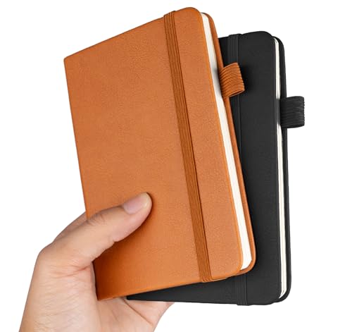 Agoer 2 Stück Notizbuch A6, 9 x 14 cm Notizblock A6, Notizbuch Klein Pocket Insgesamt 180 Seiten Dickes Papier, Mini Notizbuch für Schule, Büro, Schreiben/Zeichnen von Agoer
