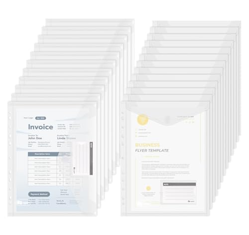 Agoer 36 Pack Dokumententasche A4 Klettverschluss, Dokumentenmappe A4 Transparent, A4 Sichttasche mit 11 Lochrand und Etikettentasche, Sammelmappen für Dokumente Organisiere Agoer 36 Pack Dokumententasche A4 Klettverschluss, Dokumentenmappe A4 Transparent, A4 Sichttasche mit 11 Lochrand und Etikettentasche, Sammelmappen für Dokumente Organisiere von Agoer