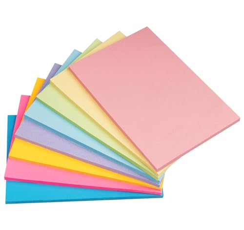 Agoer 400 Stück Haftnotizen 100x150mm, Notizzettel Groß Bunt Selbstklebende Klebezettel, Sticky Notes zum Markieren von Seiten für Büro, Studie, Hause (8 Farbe) von Agoer