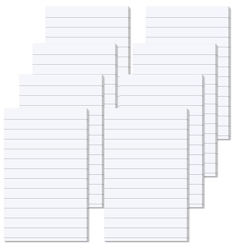 Agoer 400 Stück Haftnotizen Weiß, Selbstklebende Klebezettel 76x127mm, Sticky Notes Groß Linierte Haftnotizzettel zum Markieren von Seiten für Büro, Studie, Hause - 8 Packung/400Blatt Agoer 400 Stück Haftnotizen Weiß, Selbstklebende Klebezettel 76x127mm, Sticky Notes Groß Linierte Haftnotizzettel zum Markieren von Seiten für Büro, Studie, Hause - 8 Packung/400Blatt von Agoer