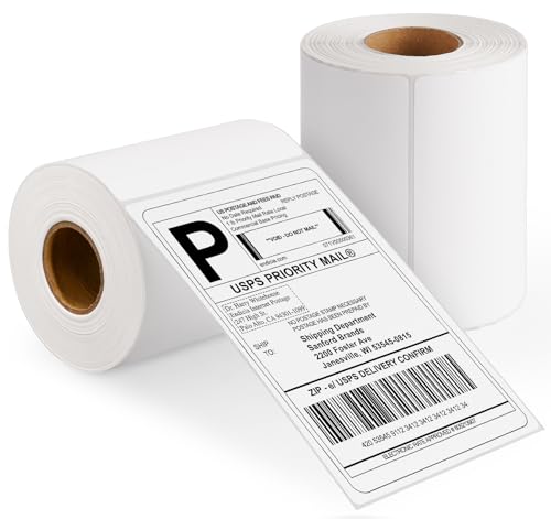 Agoer 500 Stück Thermo Etiketten 4 × 6 Zoll, Selbstklebende Etiketten für Etikettendrucker, Versandaufkleber Kompatibel mit Den Meisten Desktop-Thermoetikettendruckern, Thermoetiketten für DHL, UPS von Agoer