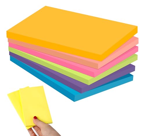 8 Blöcke Haftnotizen Groß, 76 x 127 mm XL Selbstklebend Klebezettel Bunt 7 Brillante Farben, 480 Stück Notizzettel Farbige Groß für Whiteboard, Checkliste, Moderationskarten (60 Blatt pro Block) von Agoer