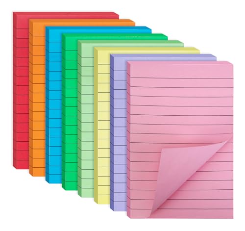 Agoer 8er Set Linierte Haftnotizen 100 * 150mm Groß Klebezettel 8 Farben,Selbstklebend Haftnotizen Klebezettel,Linierte Notizzettel für Planer Erinnerung Büro Zuhause Schule Zubehör 50 Blatt/Block Agoer 8er Set Linierte Haftnotizen 100 * 150mm Groß Klebezettel 8 Farben,Selbstklebend Haftnotizen Klebezettel,Linierte Notizzettel für Planer Erinnerung Büro Zuhause Schule Zubehör 50 Blatt/Block von Agoer