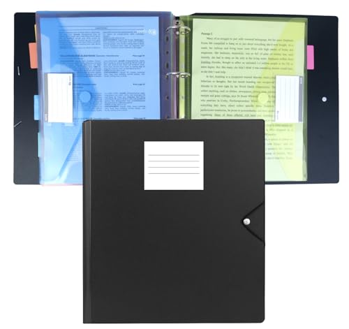 Agoer Dokumententasche A4 zum Abheften, Mappen Ordnersystem mit Ringordner A4, 6 Farben Dokumentenmappe a4 mit Klettverschluss für Ordner Organizer, Dokumenten Organizer (mit Haftmarker) von Agoer
