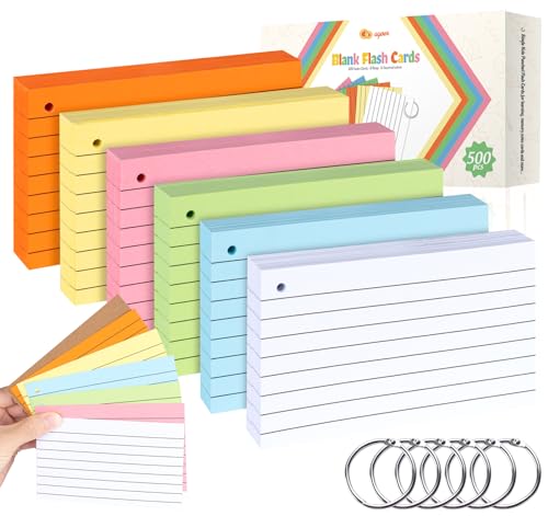 Agoer Karteikarten – 500 Stück Revisionskarten, 125 x 75 mm Karteikarten, Farbkarteikarten für Studenten, Lernen, Büro, Notizkarten, To-Do-Liste, Memo Agoer Karteikarten – 500 Stück Revisionskarten, 125 x 75 mm Karteikarten, Farbkarteikarten für Studenten, Lernen, Büro, Notizkarten, To-Do-Liste, Memo von Agoer