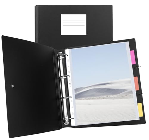 Präsentationsbuch mit Ringordner A4,Ringbücher mit 62 klarsichthüllen A4 Glasklar(80 Mikron) Prospekthüllen Organizer A4 Mappen Ordnersystem für Foto Urkunden,Dokumente,Rechnung von Agoer