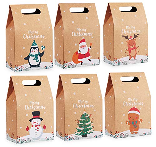 Agoer Kraftpapier Geschenktüten mit Griff, 24 Stück Weihnachten Papiertüte Geschenktaschen - Weihnachtstüten Schokolade SüßIgkeiten Organizer Geschenkbox für Weihnachts Geburtstag 16 x 9.8 x 6 cm Agoer Kraftpapier Geschenktüten mit Griff, 24 Stück Weihnachten Papiertüte Geschenktaschen - Weihnachtstüten Schokolade SüßIgkeiten Organizer Geschenkbox für Weihnachts Geburtstag 16 x 9.8 x 6 cm von Agoer
