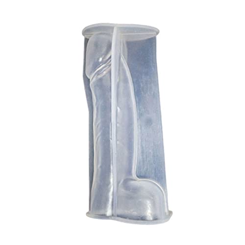 Agoky 3D Silikon Penis Muster Kerzenformen DIY Silikonformen männlich Organ Kerzengießform für DIY Handwerk Duftkerzen Zubehör Transparent B 15CM von Agoky