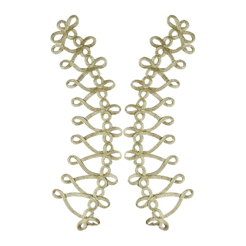 Agoky Handgefertigte chinesische Knoten Patch Stickerei Barock Ausschnitt Kragen Nähen auf Patches für Kleidung Gold 3 Einheitsgröße Agoky Handgefertigte chinesische Knoten Patch Stickerei Barock Ausschnitt Kragen Nähen auf Patches für Kleidung Gold 3 Einheitsgröße von Agoky