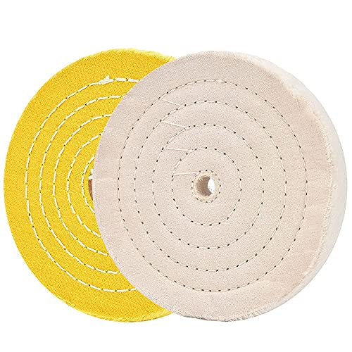 2 Polierscheiben, Set mit Polierrädern, 150 mm, für Poliermaschine, Tischpuffer mit 12,7 mm Bohrfutter von Agona