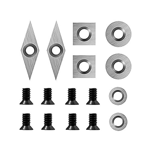 8 Stück Hartmetall Wendeschneidplatten Cutter Set für Drehmaschinen Drehmeißel, Hartmetall Einsatzschneider für Holz Drechselwerkzeug mit Schrauben von Agrdeed