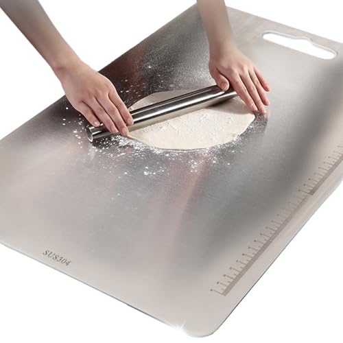 Edelstahl Schneidebrett, Schneidbrett Aus Edelstahl Beidseitig, Doppelseitiges Lebensmittel Grade Schneidebrett, Cutting Board für Fleisch, Brot, Gemüse & Obst 20 * 29CM Edelstahl Schneidebrett, Schneidbrett Aus Edelstahl Beidseitig, Doppelseitiges Lebensmittel Grade Schneidebrett, Cutting Board für Fleisch, Brot, Gemüse & Obst 20 * 29CM von Agrdeed