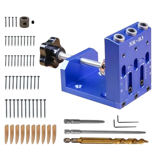 Pocket Hole Jig Set, Blau Schrägloch Bohrschablone Möbelbau, Pocket Hole Jig Set, Dübelhilfe Bohrlehre, Bohrhilfe für Holzdornierung, DIY, Schablone Pocket Hole Jig Set, Blau Schrägloch Bohrschablone Möbelbau, Pocket Hole Jig Set, Dübelhilfe Bohrlehre, Bohrhilfe für Holzdornierung, DIY, Schablone von Agrdeed