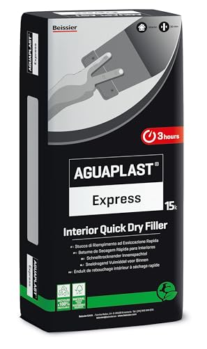 Aguaplast Express Spachtelmasse für die Renovierung von Fliesenwänden in Feuchträumen wie Bädern oder Küchen, 15 kg von Aguaplast