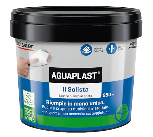 Aguaplast Il Solista Leichter Spachtelmasse zum Füllen von Rissen und Löchern in einer Hand ohne Schrumpfung, schnelle Trocknung 250 ml von Aguaplast
