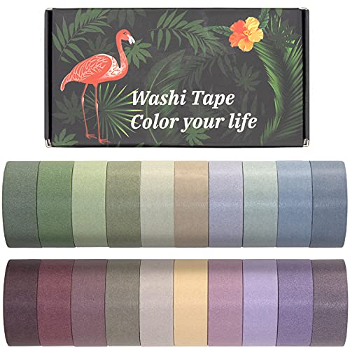 Agutape 20 Rollen Washi Tape set, Masking Tape Klebeband Bunt für Heimwerker, Dekoratives Handwerk, Geschenkverpackung, Scrapbook von Agutape