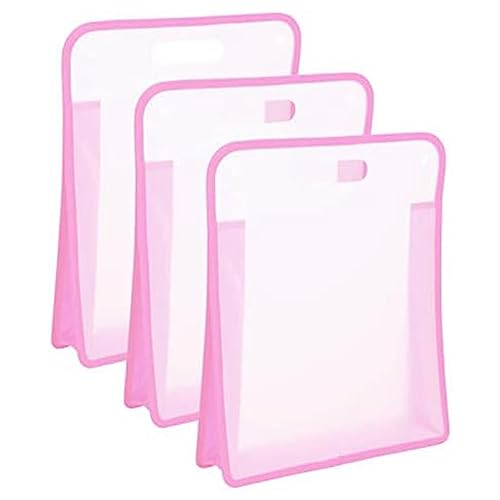 Agwuoetr 3 Stück Papieraufbewahrung, Scrapbook-Papier-Organizer, 12 X 12, Scrapbook-Papier-Aufbewahrungsorganisator, Rosa Polyester + Polypropylen für die Aufbewahrung Von Scrapbook- und Vinylpapier von Agwuoetr