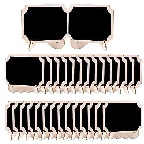 Agwuoetr 30Pcs Mini Tafelschild Lebensmitteletiketten für Partybuffet, Kleine Kreidetafel (Rechteckige Kerbe) von Agwuoetr