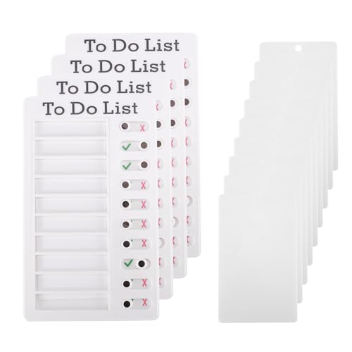 Agwuoetr 4 StüCk To-Do-Listen-Memotafel, Abnehmbare Nachrichtentafel, Kunststoff-Checkliste für Wohnmobile, PersöNlicher Zeitplan, mit 8 Karten Agwuoetr 4 StüCk To-Do-Listen-Memotafel, Abnehmbare Nachrichtentafel, Kunststoff-Checkliste für Wohnmobile, PersöNlicher Zeitplan, mit 8 Karten von Agwuoetr
