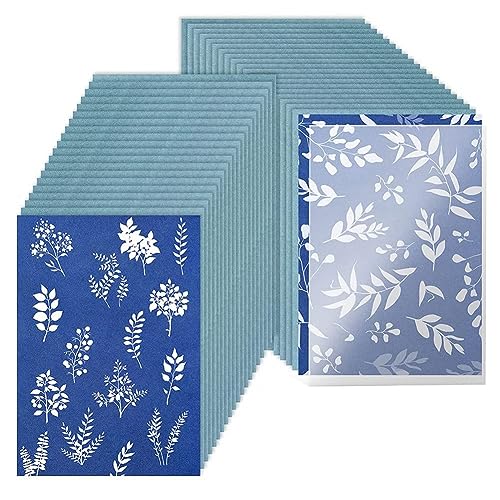 Agwuoetr 40-Teiliges Sonnendruckpapier-Set, Solaraktivierte Cyanotypiepapiere mit Acrylplatte, A5-Sonnendruck-Kunstdruckpapier von Agwuoetr