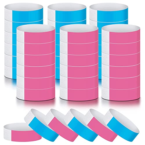 Agwuoetr 600 StüCk Wasserdichte HandbäNder, Neon-ArmbäNder für Veranstaltungen, KonzertarmbäNder, Selbstklebende ArmbäNder für Partys (Blau, Rosa) von Agwuoetr