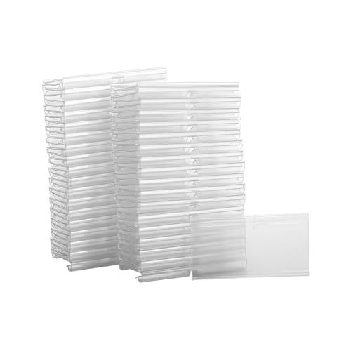 Agwuoetr 70 StüCk 8X4,2Cm Durchsichtige Kunststoff Etiketten Halter für Draht Regal Einzelhandel Preis Etiketten Korb Etiketten Clip auf Etiketten für Lagerung BehäLter von Agwuoetr