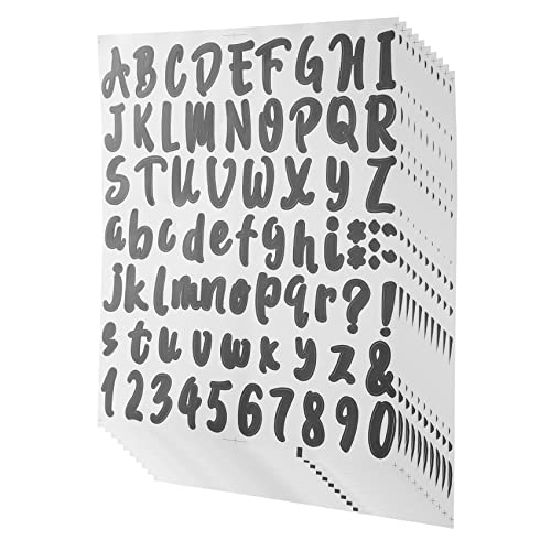 Agwuoetr 720 StüCk 10 Blatt Selbstklebende Vinyl Aufkleber, Buchstaben Nummern Aufkleber für Buchstaben Kasten, TüR (Schwarz, 1) von Agwuoetr