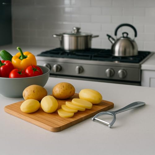Professioneller Schäler aus Edelstahl, 17 cm, ultrascharfe Rotationsklinge, 6,5 cm, ergonomischer Full-Steel-Griff, spülmaschinenfest, Y-Schäler für Kartoffeln, Karotten, Obst Professioneller Schäler aus Edelstahl, 17 cm, ultrascharfe Rotationsklinge, 6,5 cm, ergonomischer Full-Steel-Griff, spülmaschinenfest, Y-Schäler für Kartoffeln, Karotten, Obst von Agyo