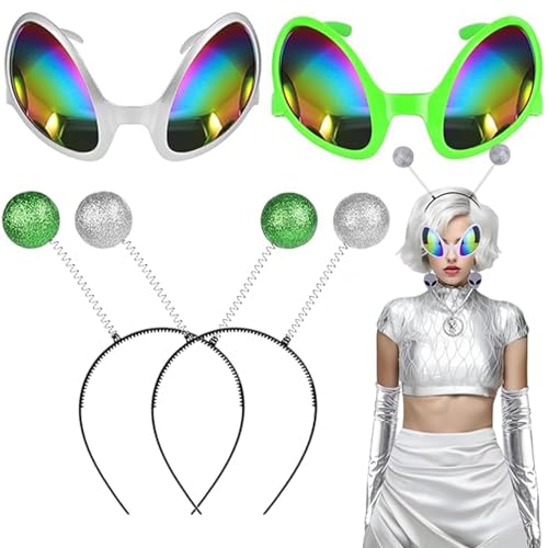 4 Stücke Alien Stirnband und Brille Alien Cosplay Alien Costume Alien Accessoires Ideal für Halloween Partys Weltraum Alien Mottopartys Kindergeburtstage Kostümpartys Theaterproduktionen 4 Stücke Alien Stirnband und Brille Alien Cosplay Alien Costume Alien Accessoires Ideal für Halloween Partys Weltraum Alien Mottopartys Kindergeburtstage Kostümpartys Theaterproduktionen von AhLmA