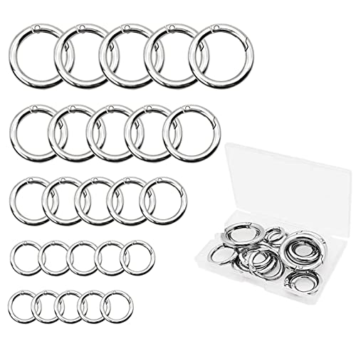 25 Stück Runde Schlüsselringe Set Zubehör, Runde Schlüsselringe Set, Flache Schlüsselanhänger Ring, Schlüsselringe Snap Für Brieftaschen, Kunsthandwerk, Handtaschen von Ahaimy