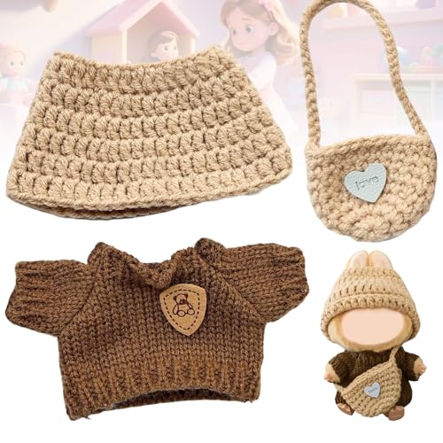 3 Stück Set Bekleidung Für La-Bubu 17cm Plüschpuppe, Passende Kleidung Für Die Bu-Bu-Plüsch Toy, 17 cm Große Kleidung Für Bu-Bu Puppe, Kleidung Plüsch, Für Sammler, Kindergeschenke von Ahaimy
