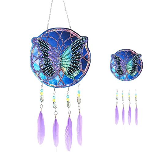 Ahaimy Diamond Painting Schmetterling Set, Windspiel Zubehör, Erwachsene, Dekoration, Fensterdekorationsanhänger, Wohndeko-Anhänger von Ahaimy