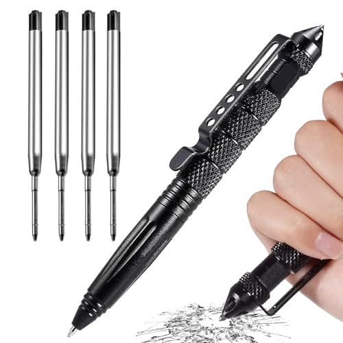 Ahaimy Tactical Pen, Taktischer Kugelschreiber Mit 4 Tinten Nachfüllpackungen, Stift, Survival Gadget, Multitool Stift, Schwarzer Stift, Für Emergent Tool Und Geschenk Schwarz Ahaimy Tactical Pen, Taktischer Kugelschreiber Mit 4 Tinten Nachfüllpackungen, Stift, Survival Gadget, Multitool Stift, Schwarzer Stift, Für Emergent Tool Und Geschenk Schwarz von Ahaimy