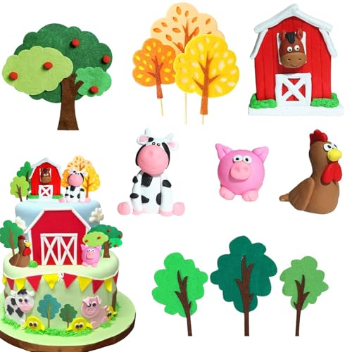 11 Stück Bauernhof Tierkuchen Dekoration, Bauernhof Tier Geburtstagskuchen, Topper Kuh Kuchen Dekoration, für Bauernhof Tier Baby Dusche Geburtstagsparty Dekorationen 11 Stück Bauernhof Tierkuchen Dekoration, Bauernhof Tier Geburtstagskuchen, Topper Kuh Kuchen Dekoration, für Bauernhof Tier Baby Dusche Geburtstagsparty Dekorationen von Ahaimy