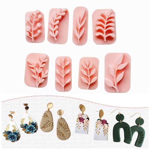 Blatt-Pflanzenton-Stempel, 8 Formen für Polymer-Ton-Schmuckherstellung, Frühlings-Polymer-Ton-Ohrringe, Stempel und Formen, Tonschneider, Pressstempel für Ohrringe Blatt-Pflanzenton-Stempel, 8 Formen für Polymer-Ton-Schmuckherstellung, Frühlings-Polymer-Ton-Ohrringe, Stempel und Formen, Tonschneider, Pressstempel für Ohrringe von Ahapego