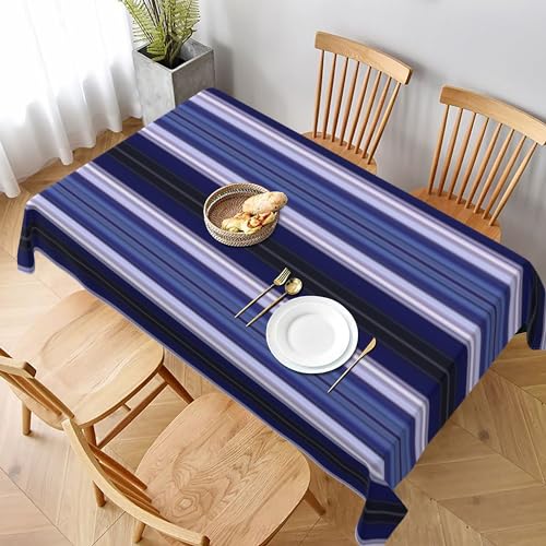 Rechteckige Tischdecke, schwarz, blau und weiß gestreift, Tischdecke, waschbare Tischdecken, dekorative längliche Tischdecke für Küche und Urlaub, 152,4 x 228,6 cm Rechteckige Tischdecke, schwarz, blau und weiß gestreift, Tischdecke, waschbare Tischdecken, dekorative längliche Tischdecke für Küche und Urlaub, 152,4 x 228,6 cm von Ahdyr