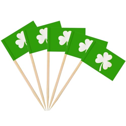 AhfuLife 100 Stück Grüne Blätter Zahnstocher Flaggen, Irische Fahne Klein Zahnstocher für Sandwich Lebensmittel Cupcake Toppers Toothpick Cocktail Obst Partyzubehör St Patricks Day Partydeko AhfuLife 100 Stück Grüne Blätter Zahnstocher Flaggen, Irische Fahne Klein Zahnstocher für Sandwich Lebensmittel Cupcake Toppers Toothpick Cocktail Obst Partyzubehör St Patricks Day Partydeko von AhfuLife