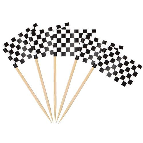 AhfuLife 100 Stück Karierten Rennen Zahnstocher Flaggen, Checkered Racing Fahne Klein Cocktail Zahnstocher Cupcake Toppers für Rennwagen Kindergeburtstag Rennwagenparty PartySportveranstaltungen Deko AhfuLife 100 Stück Karierten Rennen Zahnstocher Flaggen, Checkered Racing Fahne Klein Cocktail Zahnstocher Cupcake Toppers für Rennwagen Kindergeburtstag Rennwagenparty PartySportveranstaltungen Deko von AhfuLife