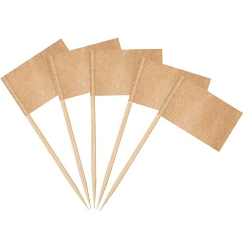 AhfuLife 100 Stück Leere Zahnstocher Flaggen, Kraft Papier Fahne Klein DIY Cocktail Zahnstocher für Lebensmittel Kuchen Buffet Käseplatte Vorspeisen Cupcake Toppers Toothpick Partyzubehör Pub Deko AhfuLife 100 Stück Leere Zahnstocher Flaggen, Kraft Papier Fahne Klein DIY Cocktail Zahnstocher für Lebensmittel Kuchen Buffet Käseplatte Vorspeisen Cupcake Toppers Toothpick Partyzubehör Pub Deko von AhfuLife